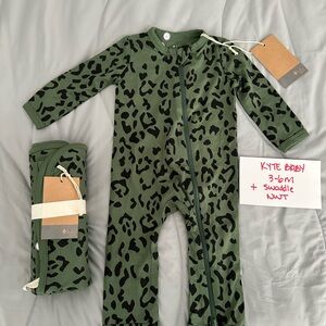 Kyte BABY Olive Leopard Print Footie